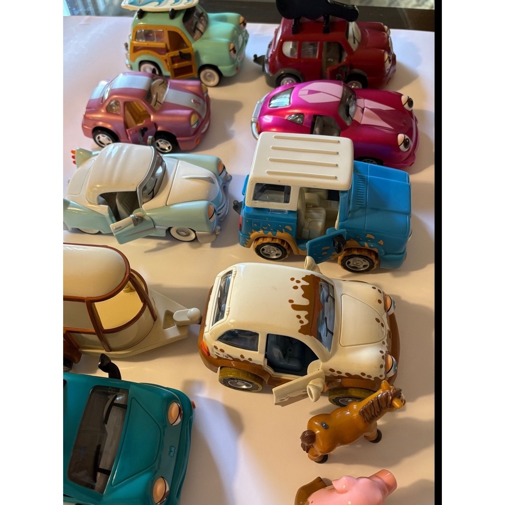 Chevron Cars Lot of 13 Toy Cars w/ Pig & Horse Figures Techron Collectible - Picture 8 of 12